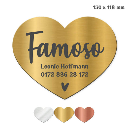 Tür- und Boxenschild "Herz" Metallic