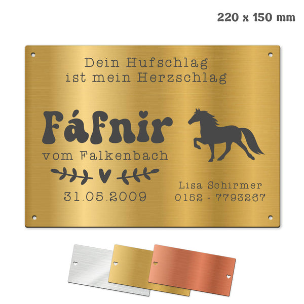 Tür- und Boxenschild "22x15" Metallic