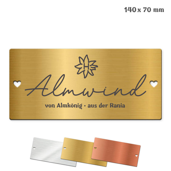 Tür- und Boxenschild "14x7" Metallic